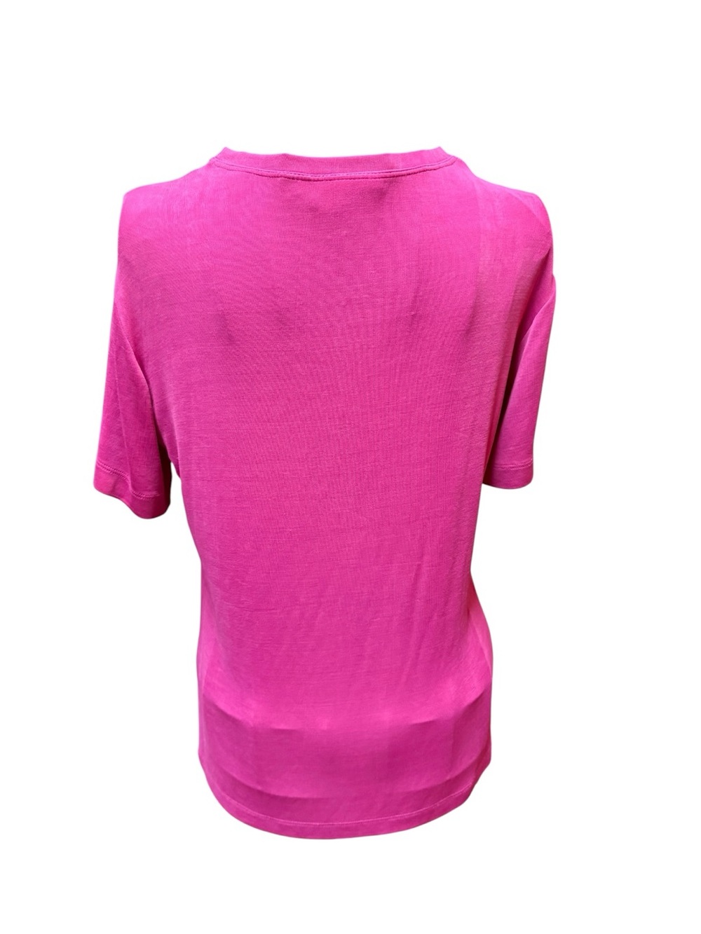 Chico's Short Sleeve Crew Neck Top - Bright Pink - Picture 5 of 6